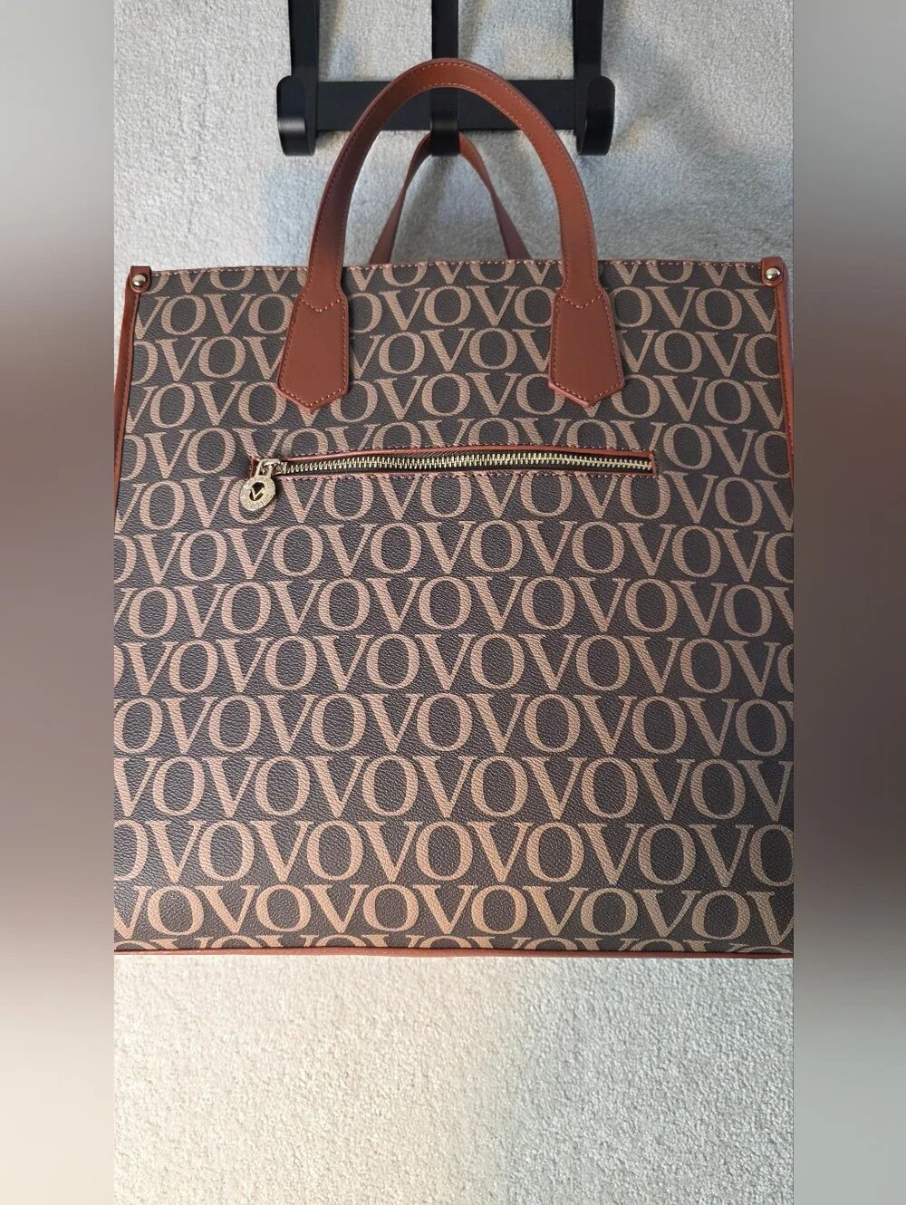 Valentino Orlandi Printed Logo Monogram Tote W/Crossbody Strap OS NWOT